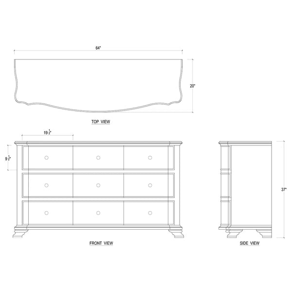 Davis Dresser 9 Drawer-Blue Hand Home