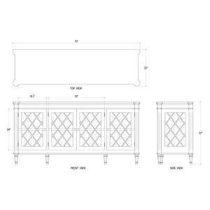 Kelly Sideboard w/ 4 LED-Blue Hand Home