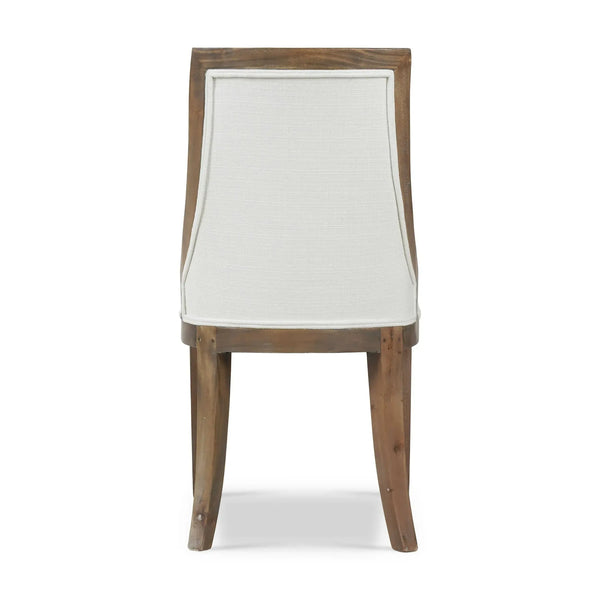 Monarch Dining Chair In Straw Wash W/ Arctic White Performance Fabric-Blue Hand Home
