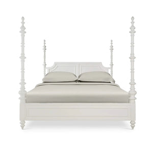 Savannah Bed Queen In True White-Blue Hand Home