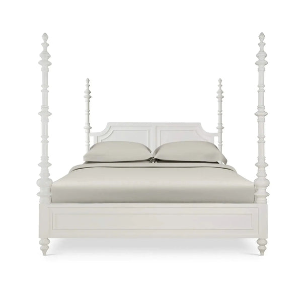 Savannah Bed Queen In True White-Blue Hand Home
