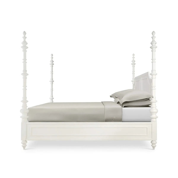 Savannah Bed Queen In True White-Blue Hand Home