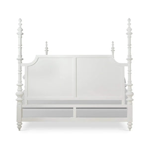 Savannah Bed Queen In True White-Blue Hand Home