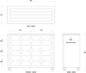 Savannah Dresser 3 Drawer Large-Blue Hand Home