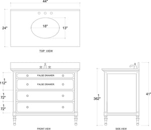Carrington Single Vanity w/ Sink & Marble top-Blue Hand Home