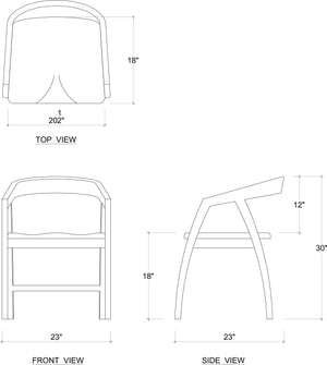 Wright Chair In Antique French Oak-Blue Hand Home