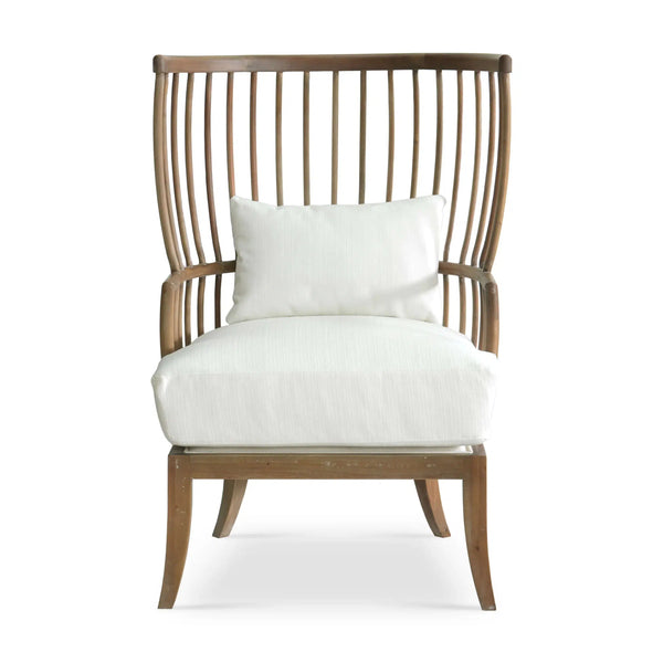 Winston Windsor Chair In Straw Wash w/ Arctic White Performance Fabric-Blue Hand Home