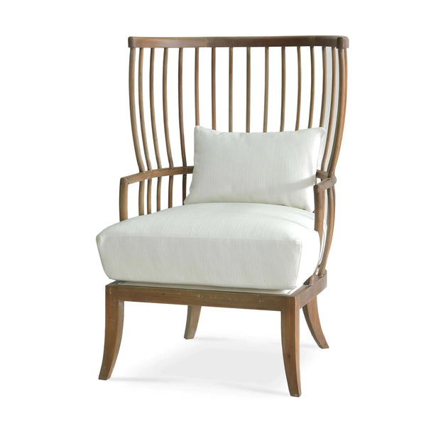 Winston Windsor Chair In Straw Wash w/ Arctic White Performance Fabric-Blue Hand Home