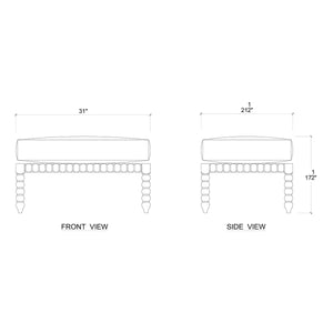 Cholet Ottoman In Straw Wash w/ Arctic White Performance Fabric-Blue Hand Home