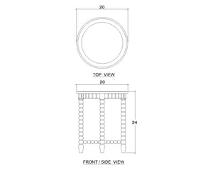 Cholet Round End Table In Architectural White-Blue Hand Home