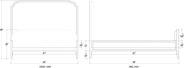 Marisol Bed Queen-Blue Hand Home