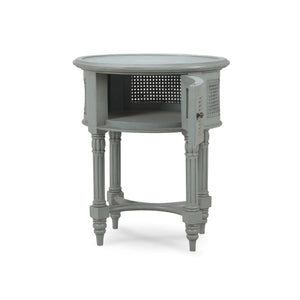 Montego Side Table w/ Rattan Door-Blue Hand Home