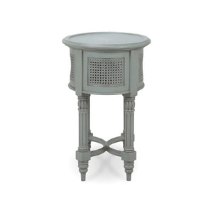 Montego Side Table w/ Rattan Door-Blue Hand Home