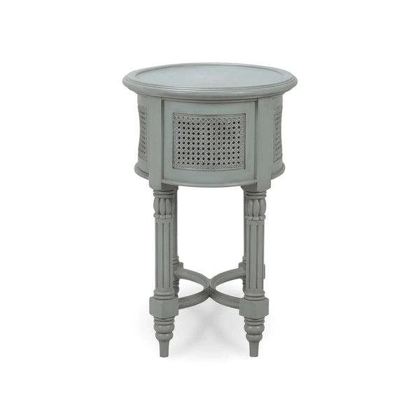 Montego Side Table w/ Rattan Door-Blue Hand Home