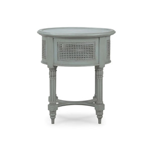 Montego Side Table w/ Rattan Door-Blue Hand Home