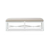 Cholet Bench Medium In Architectural White w/ Camelot Performance Fabric-Blue Hand Home