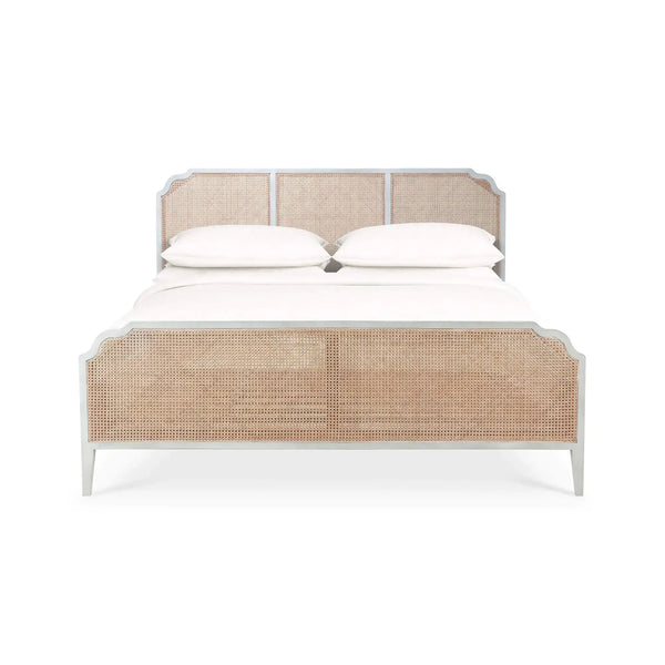 Marisol Bed w/ Rattan Queen-Blue Hand Home
