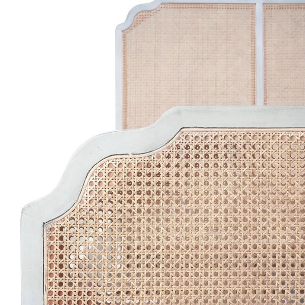 Marisol Bed w/ Rattan Queen-Blue Hand Home