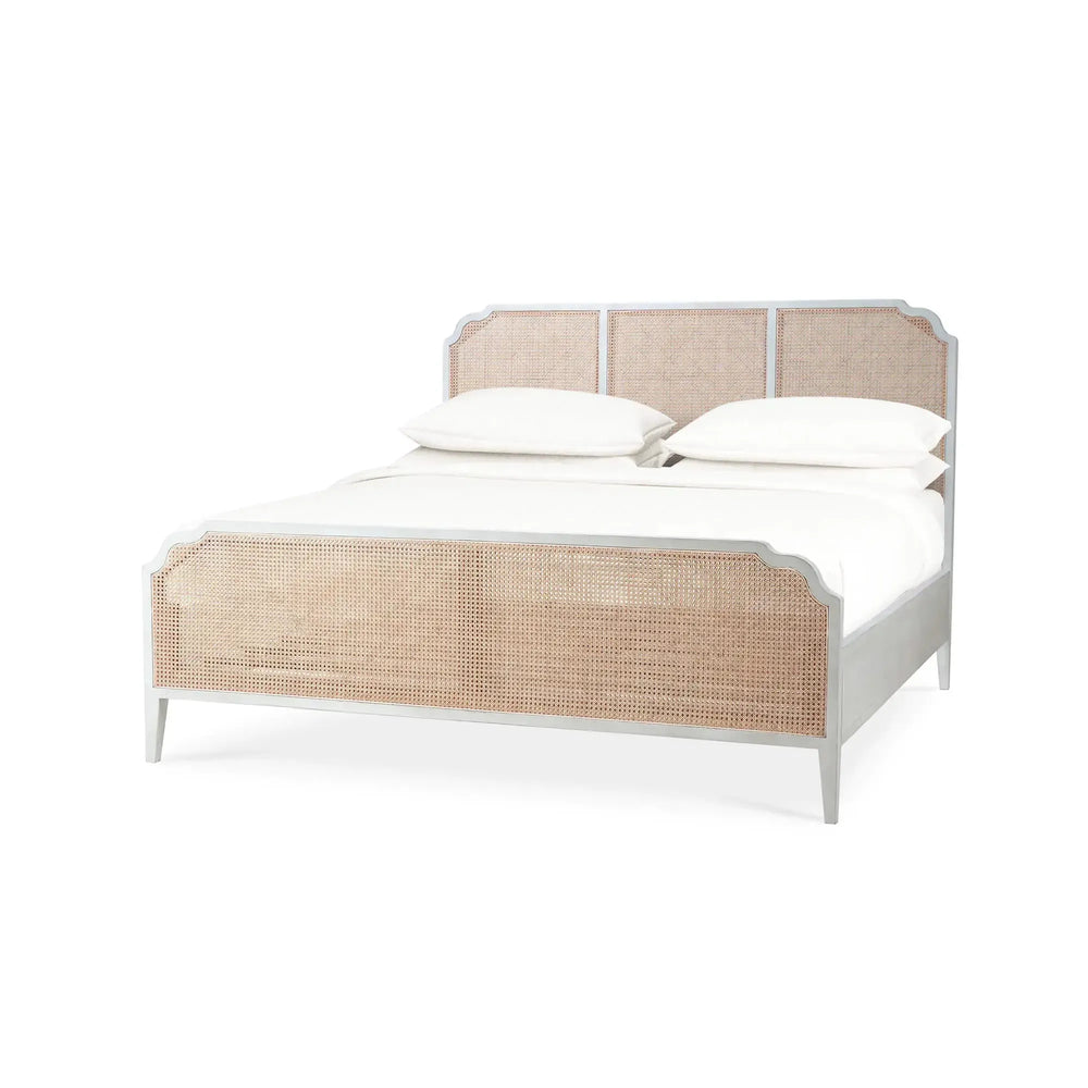 Marisol Bed w/ Rattan Queen-Blue Hand Home