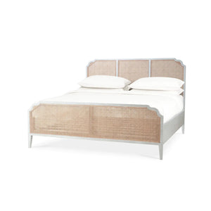 Marisol Bed w/ Rattan Queen-Blue Hand Home