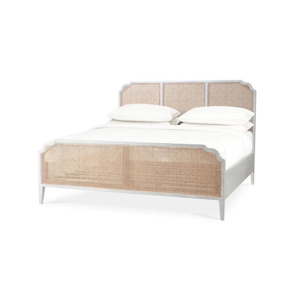 Marisol Bed w/ Rattan Queen-Blue Hand Home