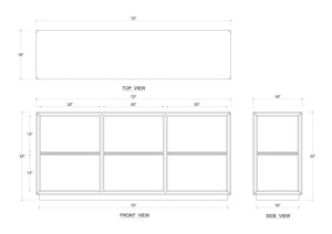 Cohan Console Table w/ Rattan-Blue Hand Home