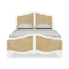 Covington Bed Queen In Architectural White w/ Rattan Natural-Blue Hand Home