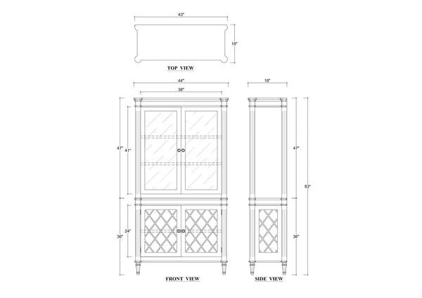 Kelly Display Cabinet-Blue Hand Home
