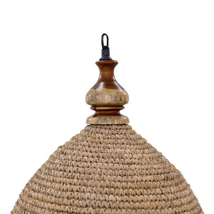 Verdon Small Knitted Pendant in Natural-Blue Hand Home