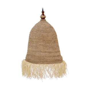 Verdon Small Knitted Pendant in Natural-Blue Hand Home