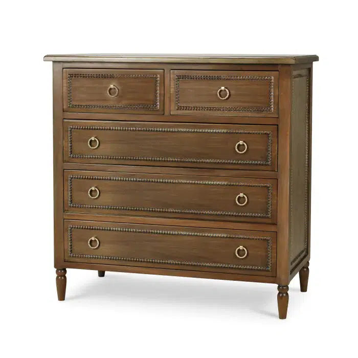 Cholet 5 Drawer Dresser In Straw Wash-Blue Hand Home