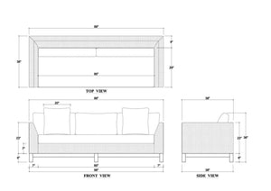 Aberdeen Sofa in Walnut w/ Thames French Yellow Performance Fabric-Blue Hand Home