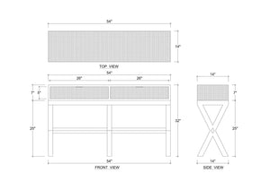 Renoir Console w/ Raffia-Blue Hand Home