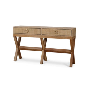 Renoir Console w/ Raffia-Blue Hand Home
