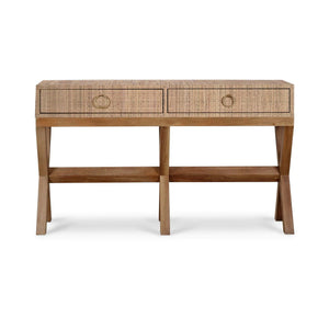 Renoir Console w/ Rattan-Blue Hand Home