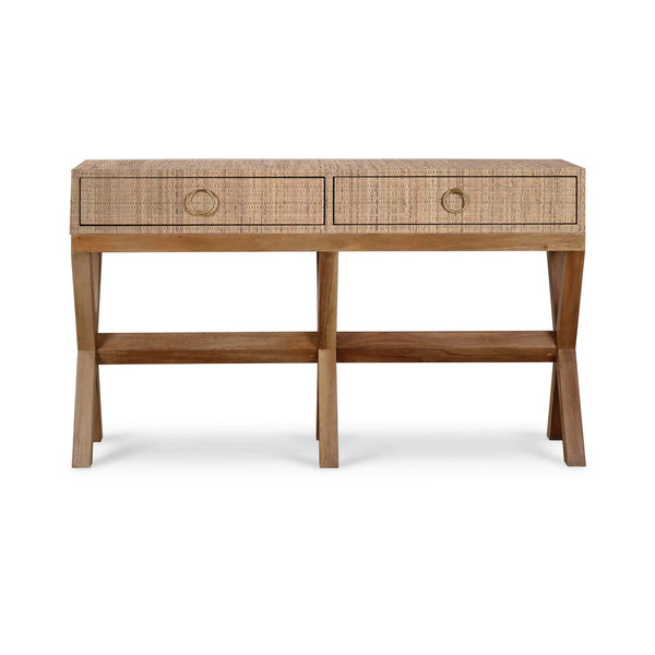 Renoir Console w/ Rattan-Blue Hand Home