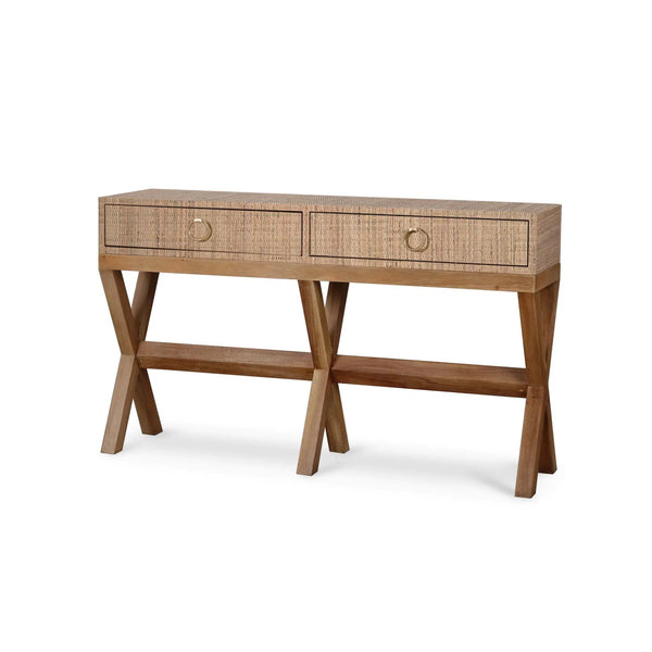 Renoir Console w/ Rattan-Blue Hand Home