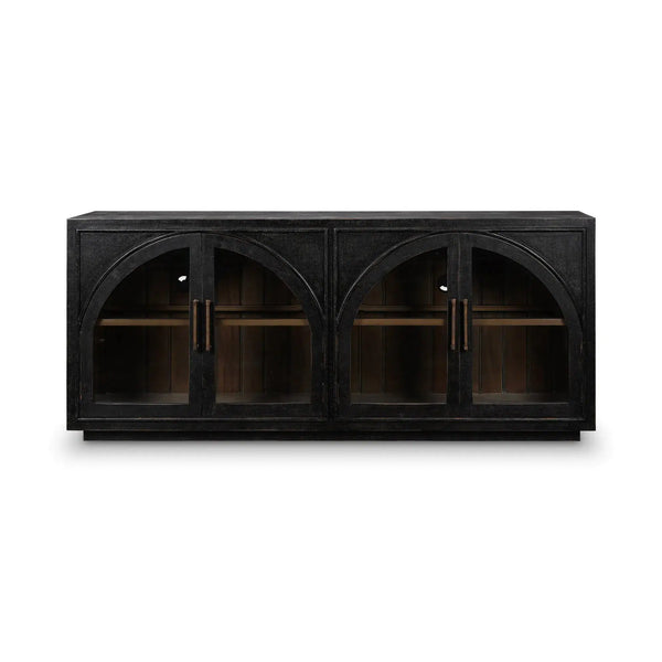 Vannes 4 Door Sideboard w/ Glass Shelves-Blue Hand Home