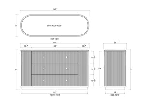 Kraton 3 Drawer Oval Dresser-Blue Hand Home