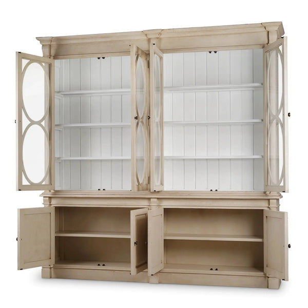 Fiona 2 Piece Display Cabinet w/ Glass Shelves-Blue Hand Home