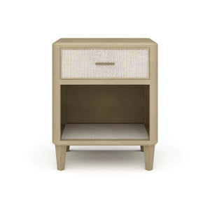 Lexington 1 Drawer Bedside Table w/ Rattan-Blue Hand Home