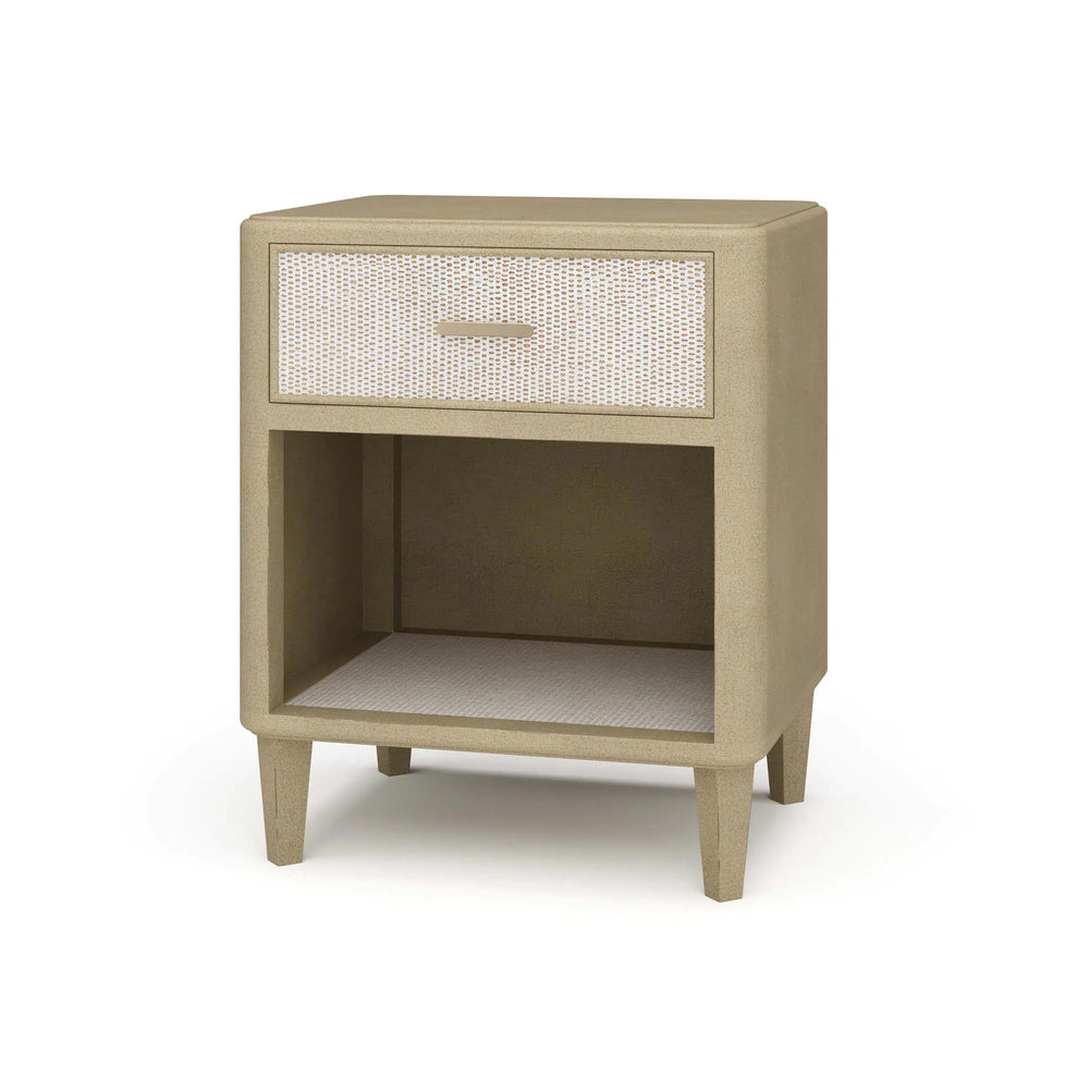 Lexington 1 Drawer Bedside Table w/ Rattan-Blue Hand Home