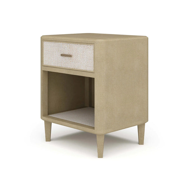 Lexington 1 Drawer Bedside Table w/ Rattan-Blue Hand Home