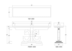 Fiona Pedestal Console Table-Blue Hand Home