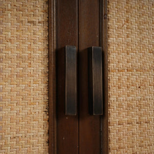 Dakota Oval 4 Door Sideboard w/ Rattan Panels-Blue Hand Home