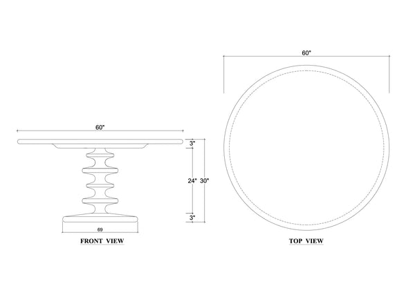 Milano Round Dining Table 60"-Blue Hand Home