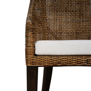 Savanah Rattan Dining Chair w/ Seat Cushion-Blue Hand Home