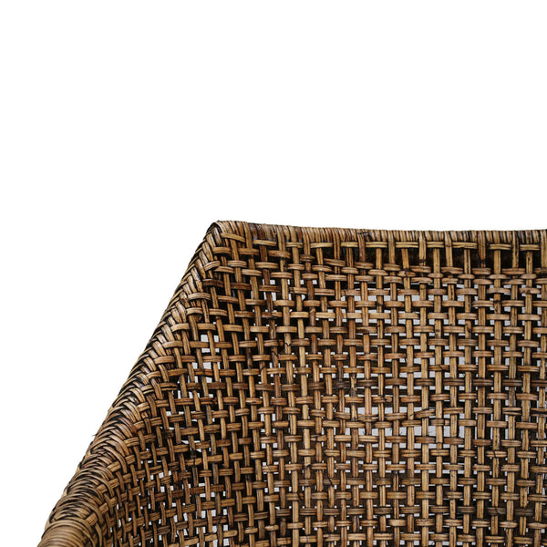 Savanah Barstool In Rattan Glaze w/ Arctic White Performance Seat Cushion-Blue Hand Home