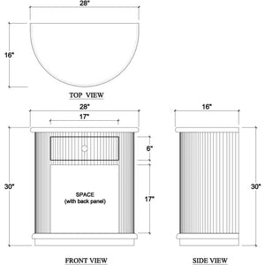 Kraton 1 Drawer Side table-Blue Hand Home