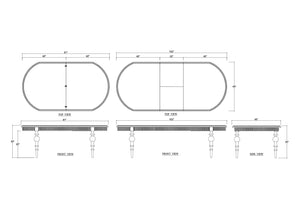 Kraton Extension Dining Table 80" extends to 102"-Blue Hand Home